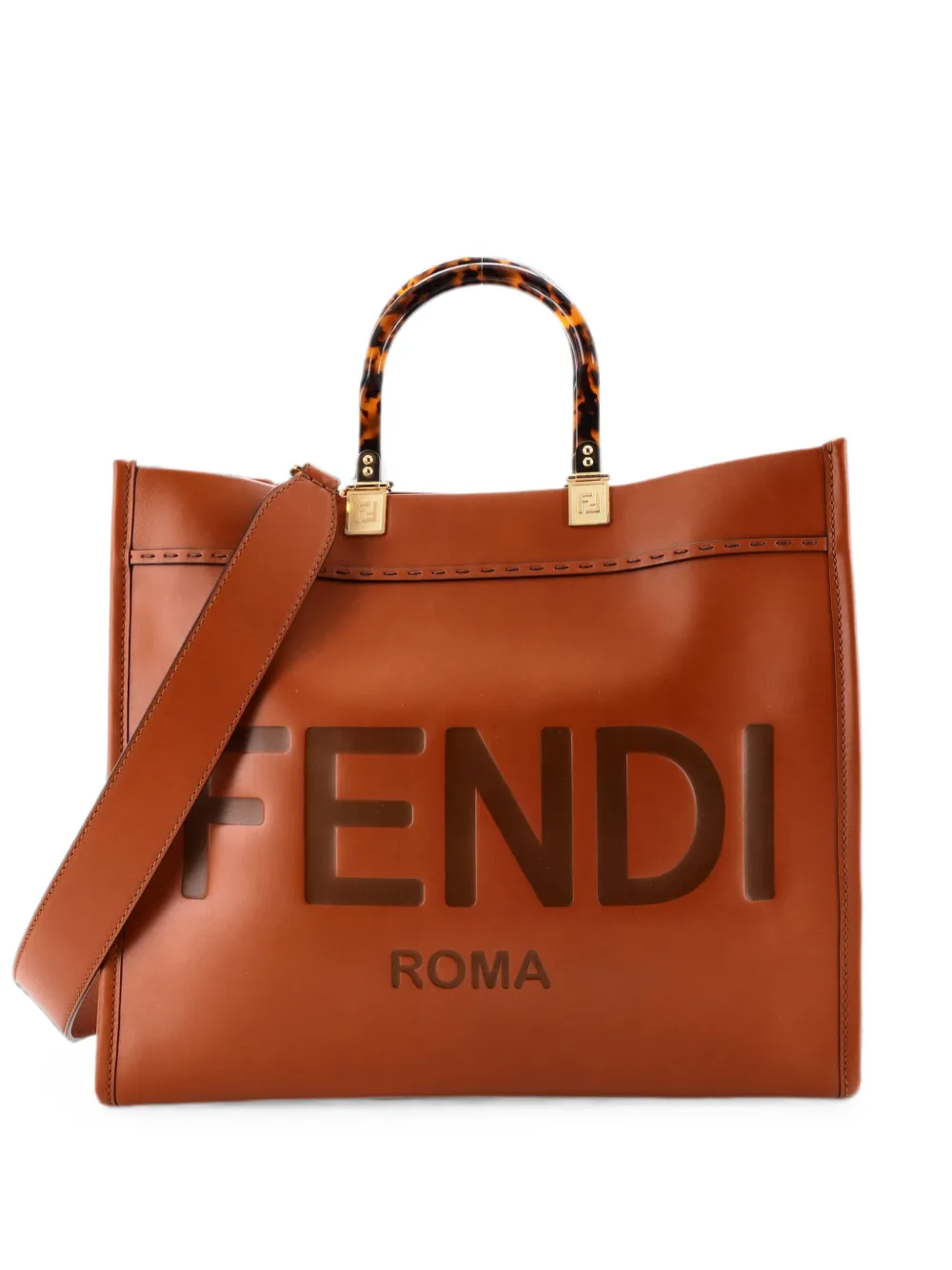 Fendi Pre-Owned Sunshine Shopper Leather Medium tote bag - Braun