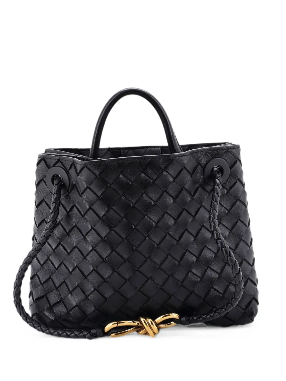 Bottega Veneta Pre-Owned Andiamo Top Handle Bag Intrecciato Nappa Small satchel - Schwarz