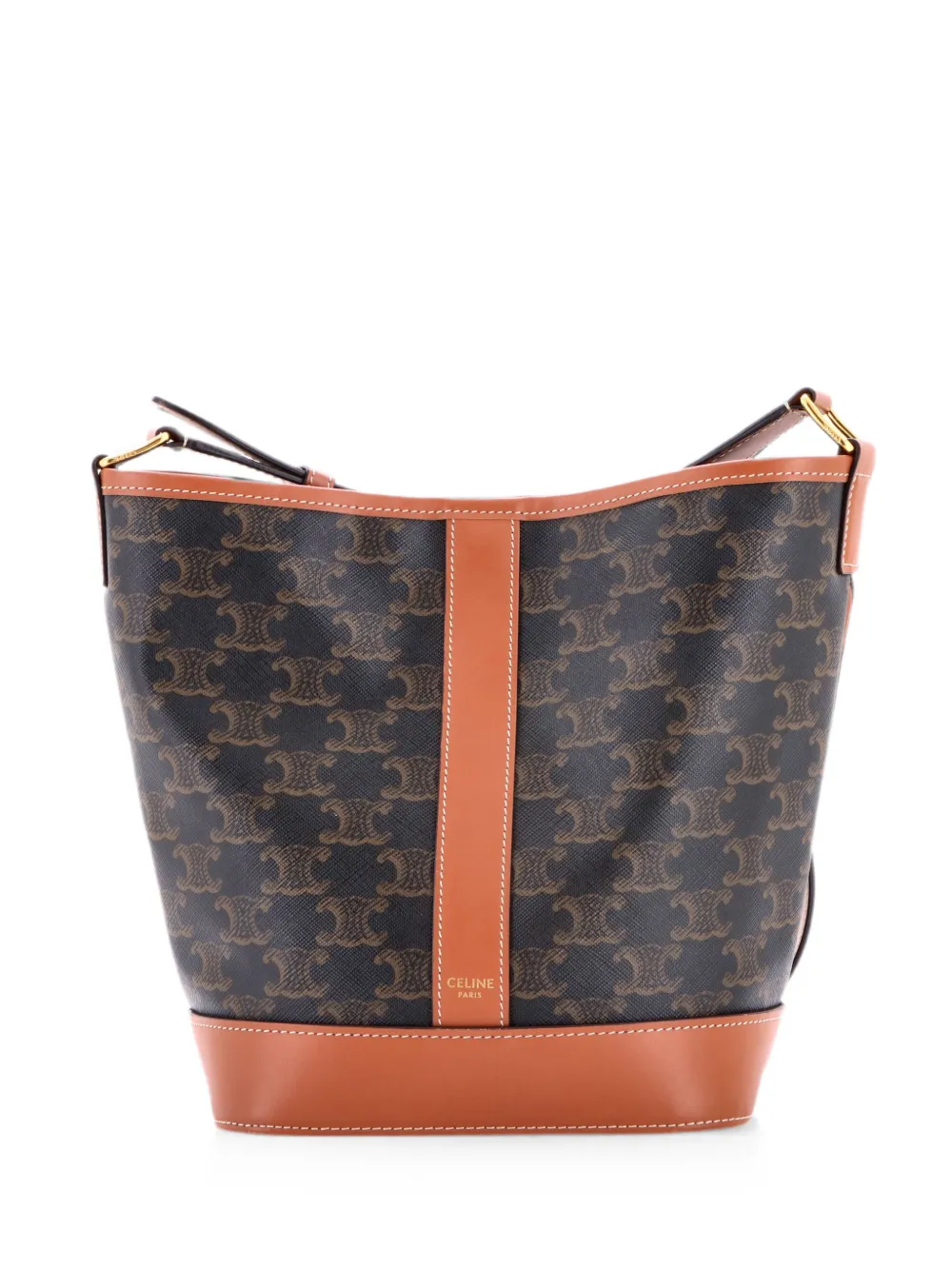 Celine Pre-Owned Triomphe Coated Canvas Small bucket bag - Braun