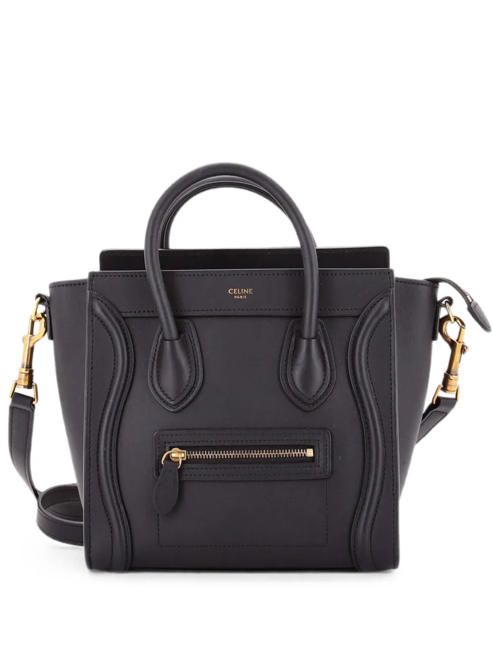 Celine Pre-Owned Luggage Bag Smooth Leather Nano crossbody bag - Schwarz