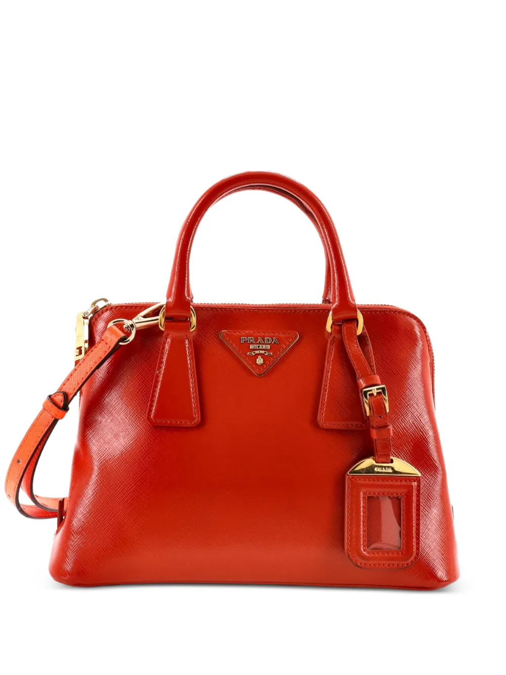 Prada Pre-Owned Promenade Bag Vernice Saffiano Leather Small satchel - Arancione
