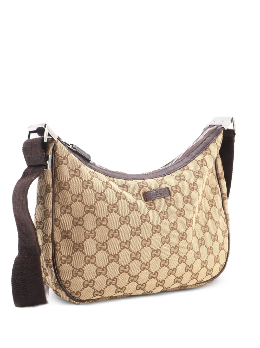 Gucci Pre-Owned Saddle Zip Messenger Bag GG Canvas with Leather Medium crossbody bag - Marrone