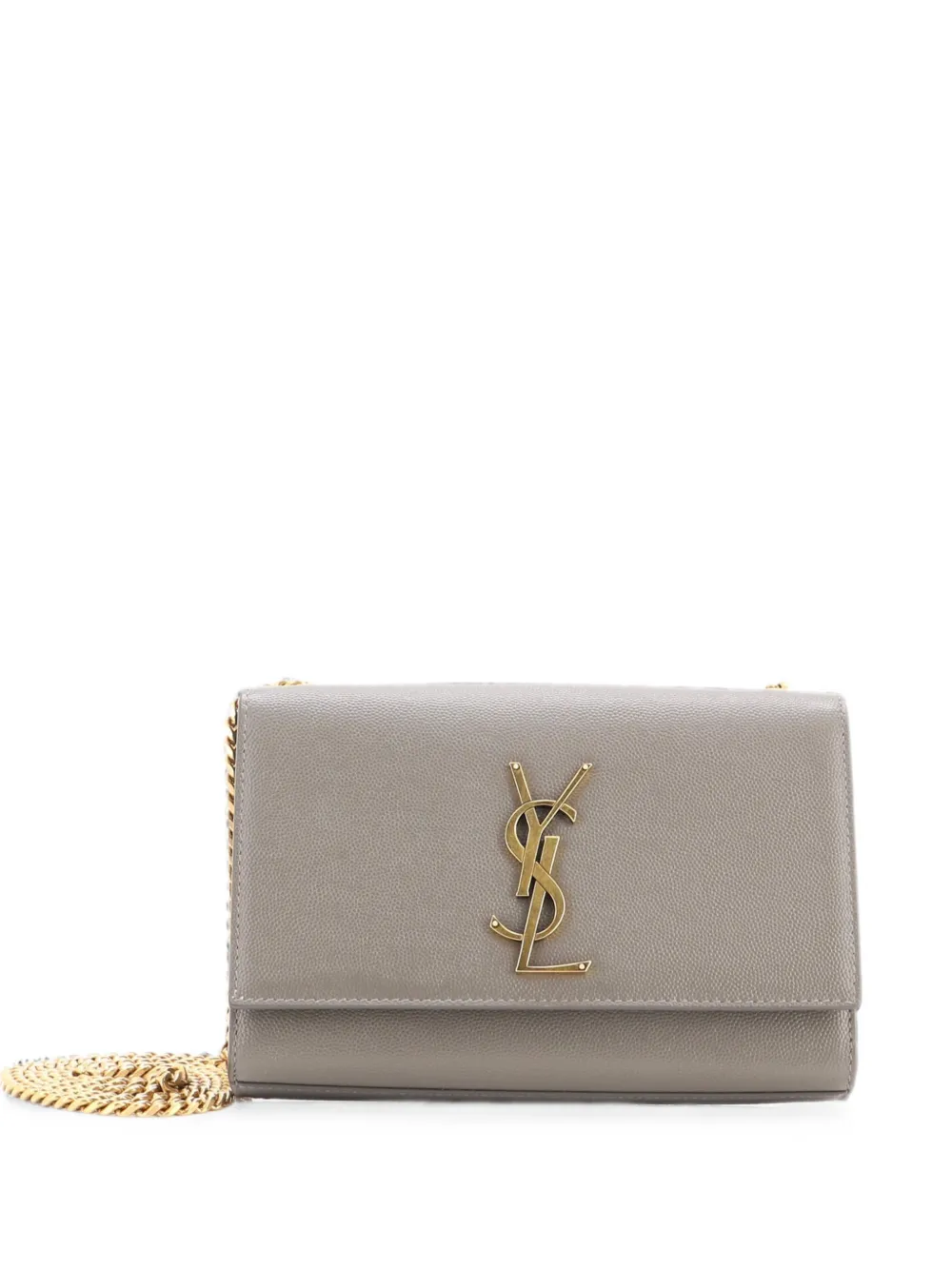 Saint Laurent Pre-Owned Classic Monogram Grainy Leather Small crossbody bag - Grigio