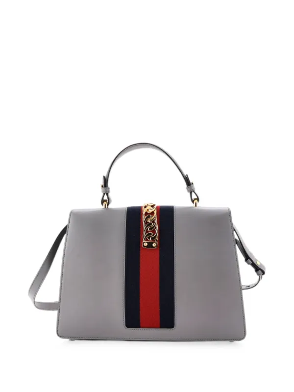Gucci Pre-Owned シルヴィ トップハンドル バッグ エンブロイダリー