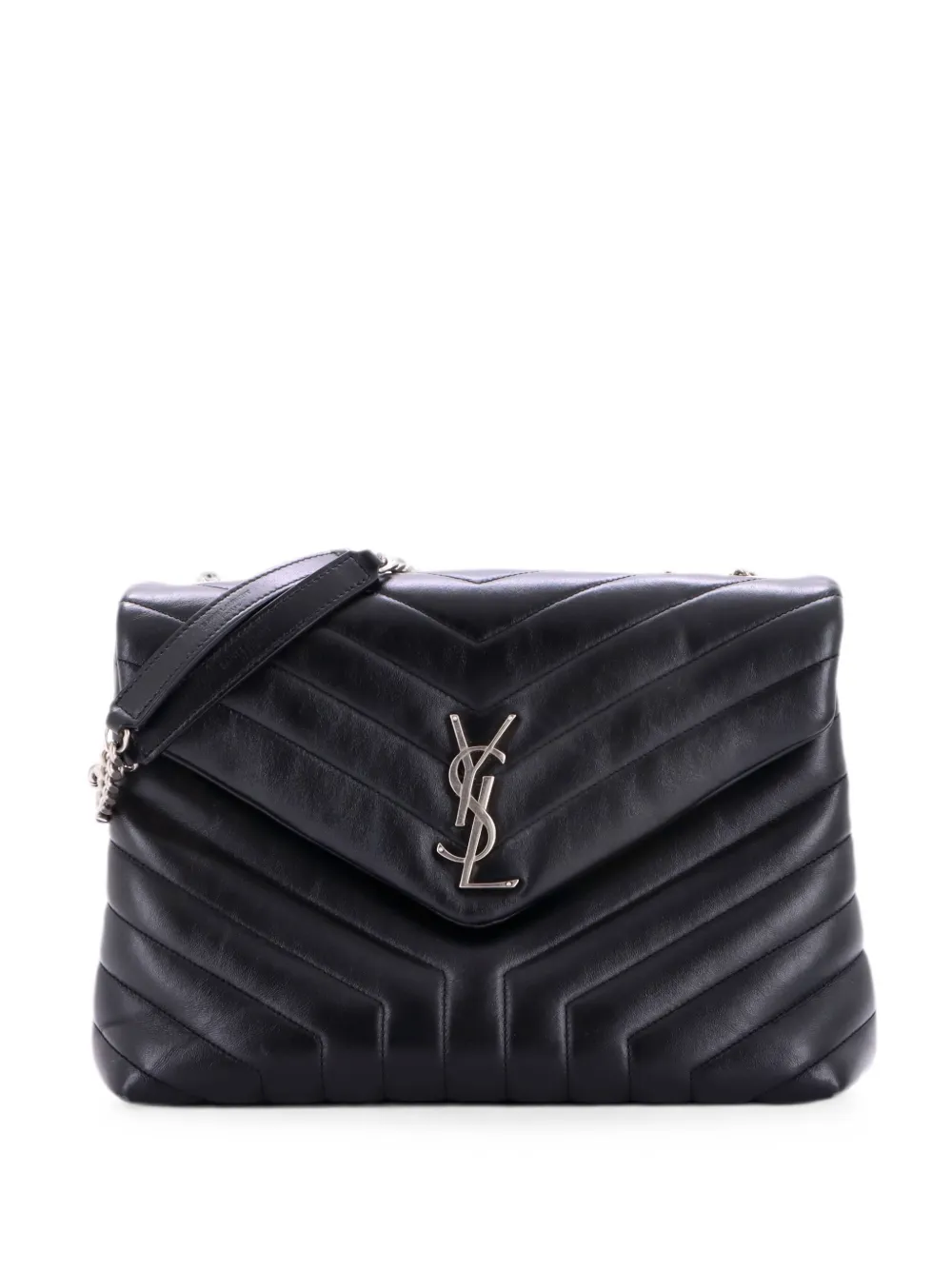 Saint Laurent Pre-Owned Loulou Matelasse Chevron Leather Medium shoulder bag - Schwarz