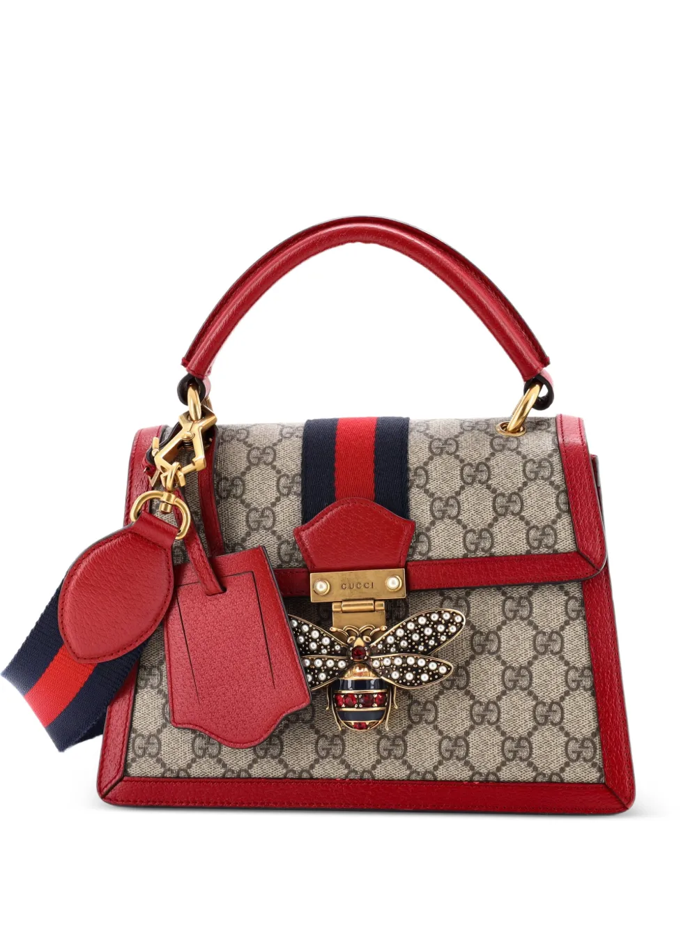 Gucci Pre-Owned Queen Margaret Top Handle Bag GG Coated Canvas with Leather Small satchel - Rosso