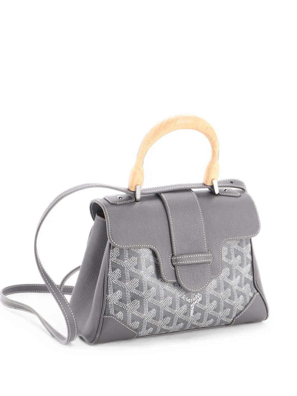 Goyard Pre-Owned Saigon Top Handle Bag Coated Canvas with Leather Mini shoulder bag - Grau