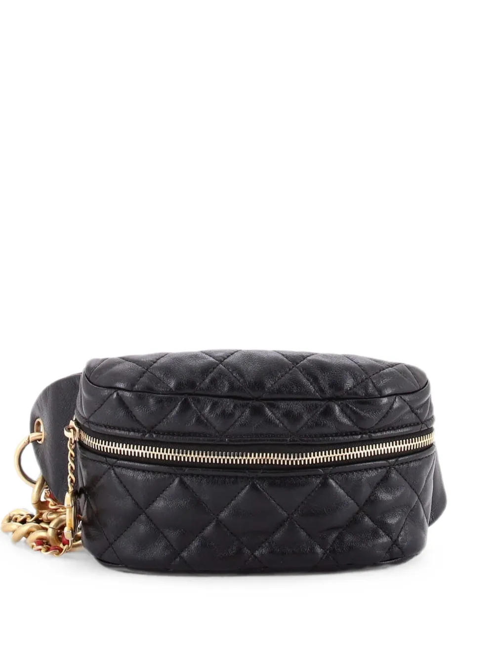 CHANEL Pre-Owned Quilted CC Logo Chain Zip Waist Bag Quilted Lambskin belt bag - Schwarz