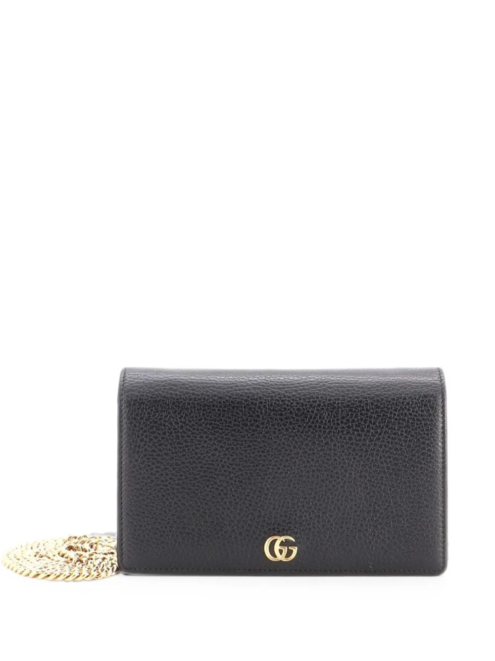 Gucci Pre-Owned Petite GG Marmont Chain Wallet Leather Mini crossbody bag - Nero