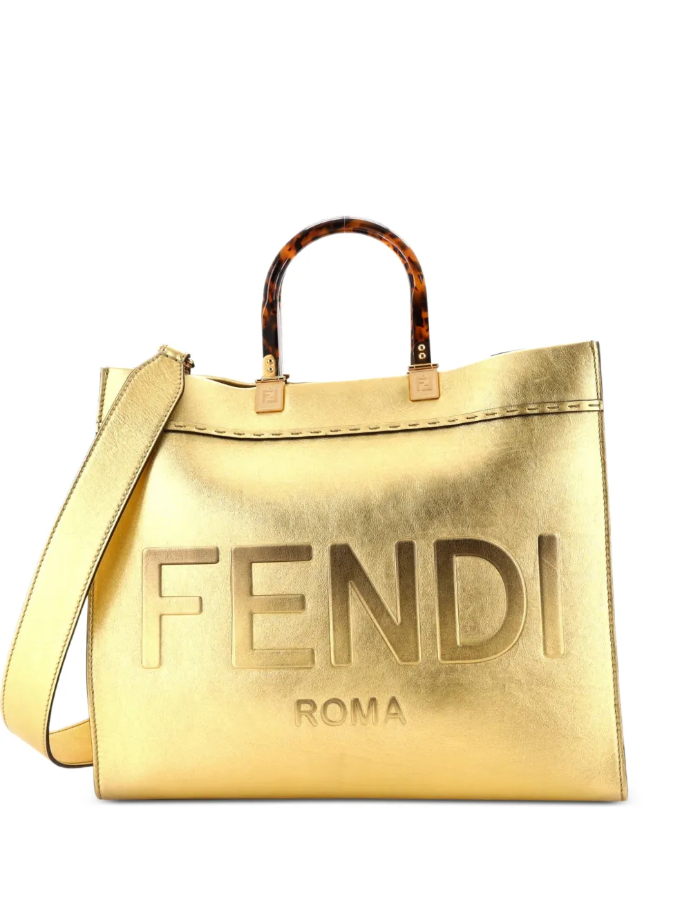 Fendi Pre-Owned Sunshine Shopper Leather Medium tote bag - Oro