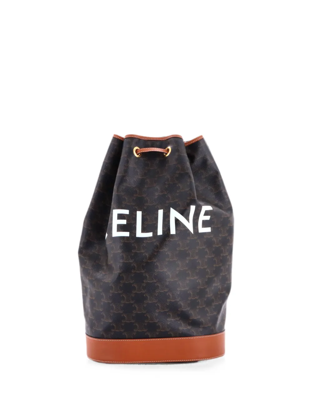 Celine Pre-Owned Sailor Bag Triomphe Coated Canvas Medium bucket bag - Braun