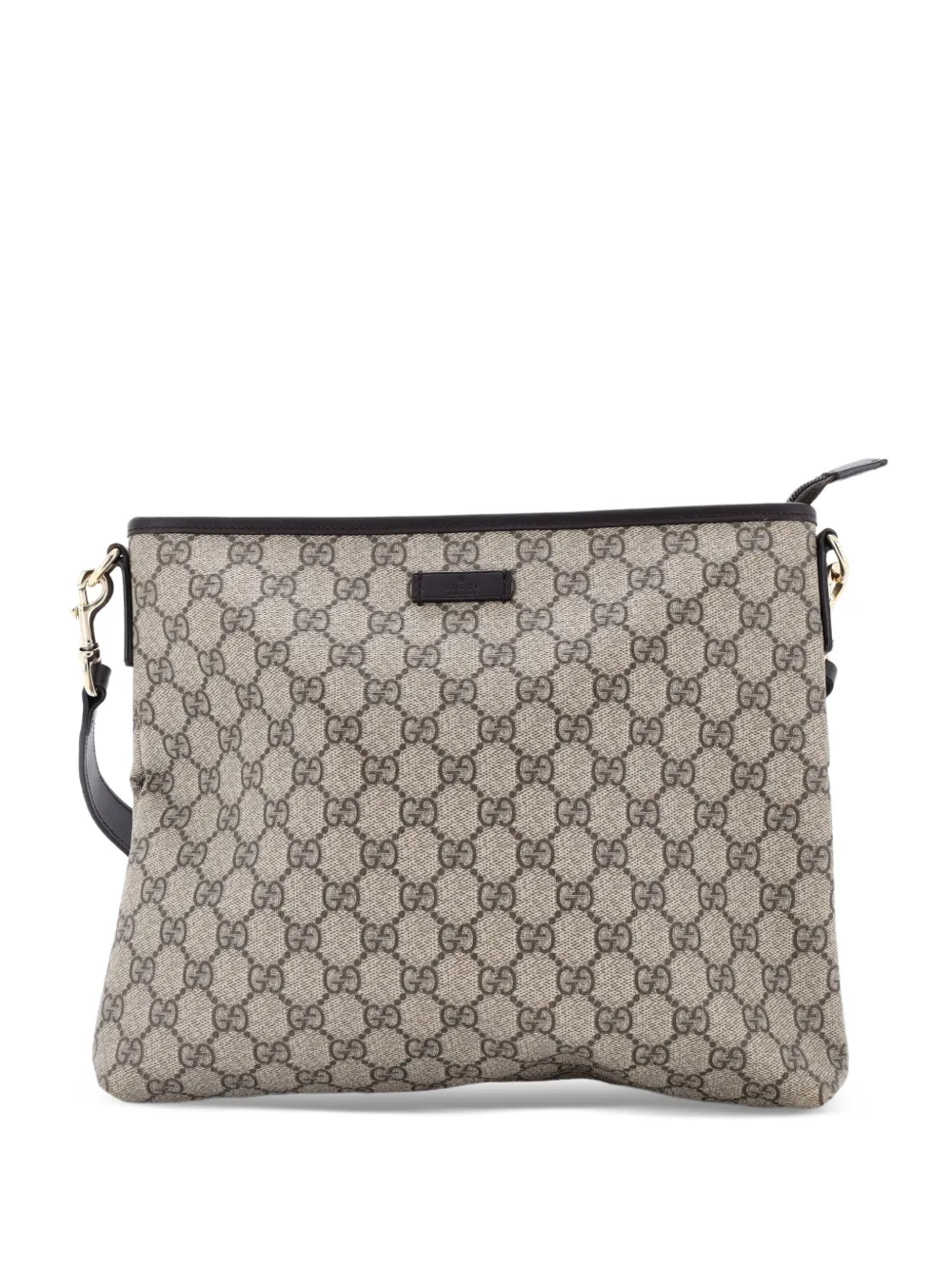 Gucci Pre-Owned Zip Top Messenger Bag GG Coated Canvas Medium crossbody bag - Marrone