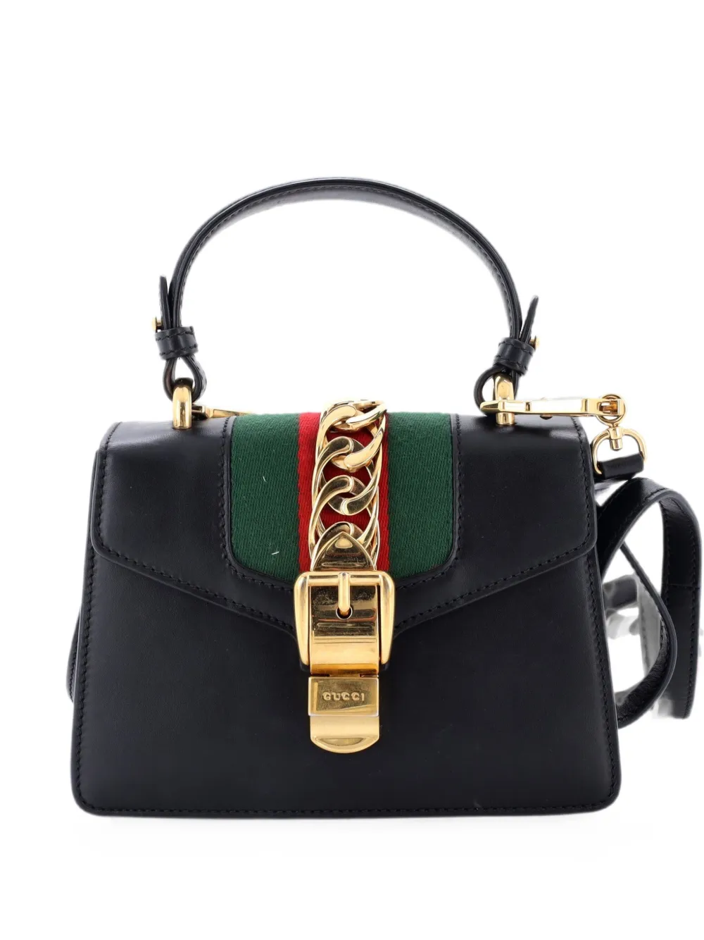 Gucci Pre-Owned Sylvie Top Handle Bag Leather Mini satchel - Schwarz