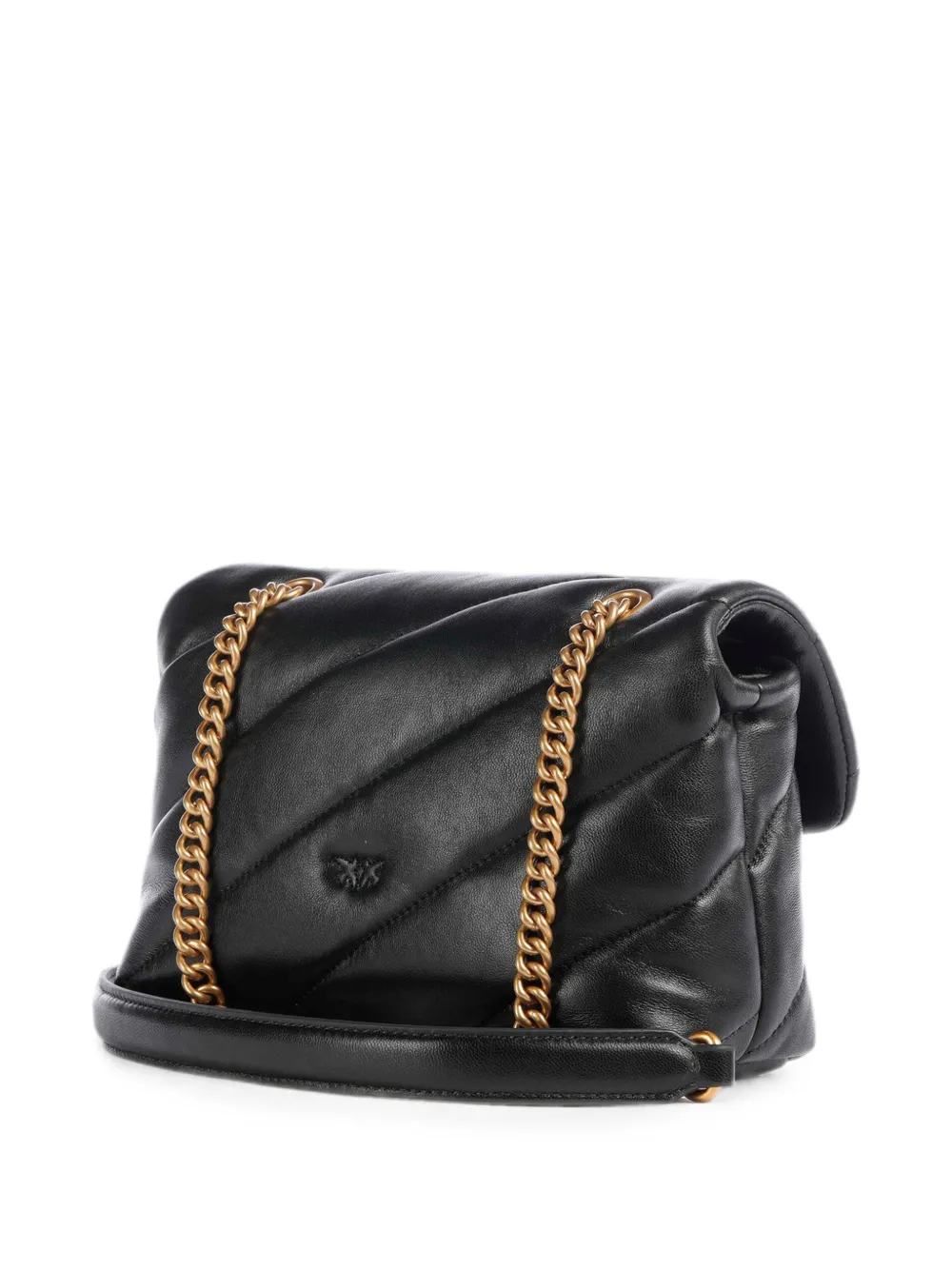 PINKO Love Bag Puff gewatteerde nappaleren mini-crossbodytas met gesp Zwart