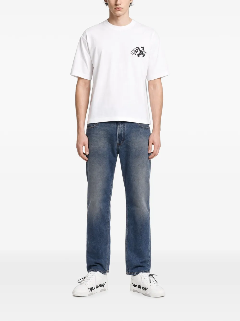 Off-White logo-print cotton T-shirt Wit