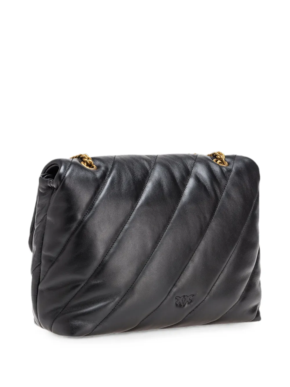 PINKO Love Puff leren schoudertas Zwart