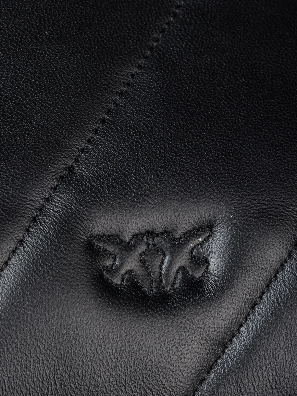 PINKO Love Puff leren schoudertas Zwart