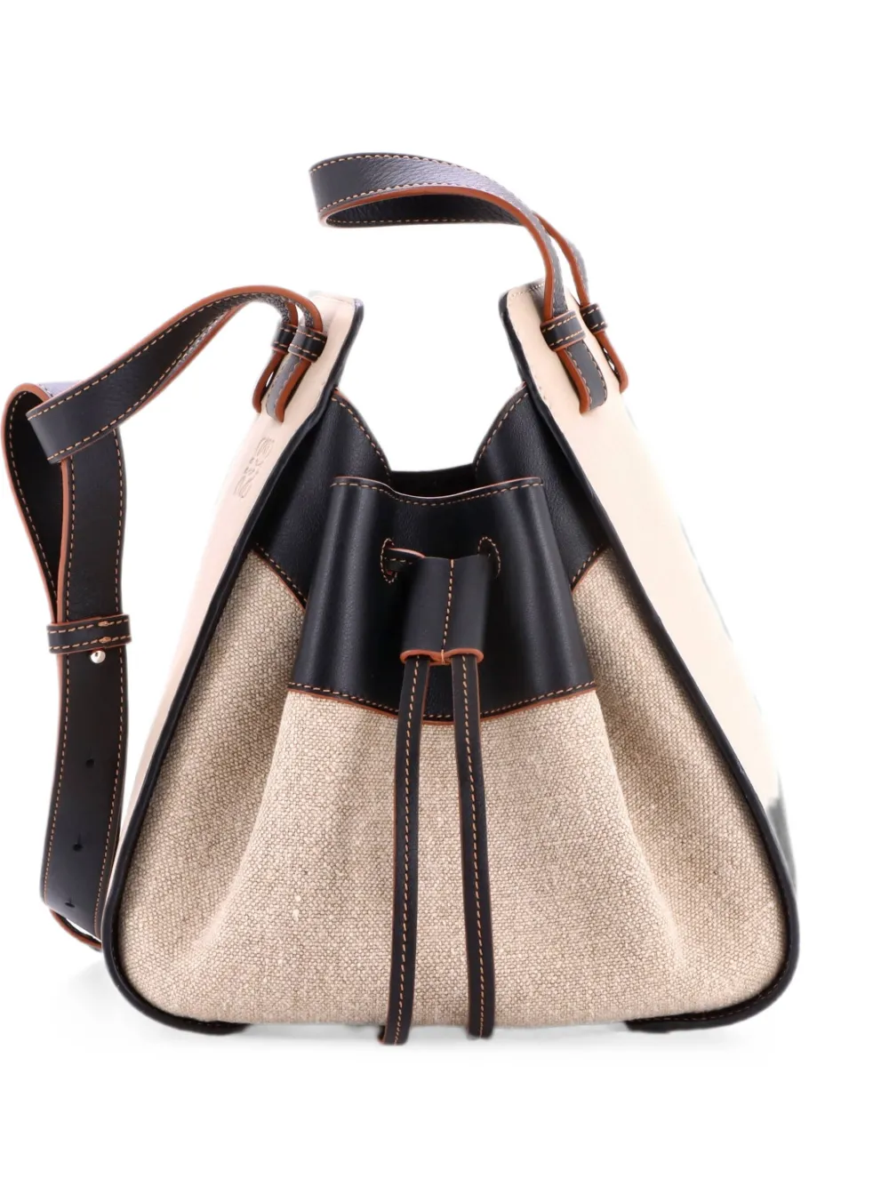 Loewe Pre-Owned Hammock Bag Leather and Canvas Small shoulder bag - Nude