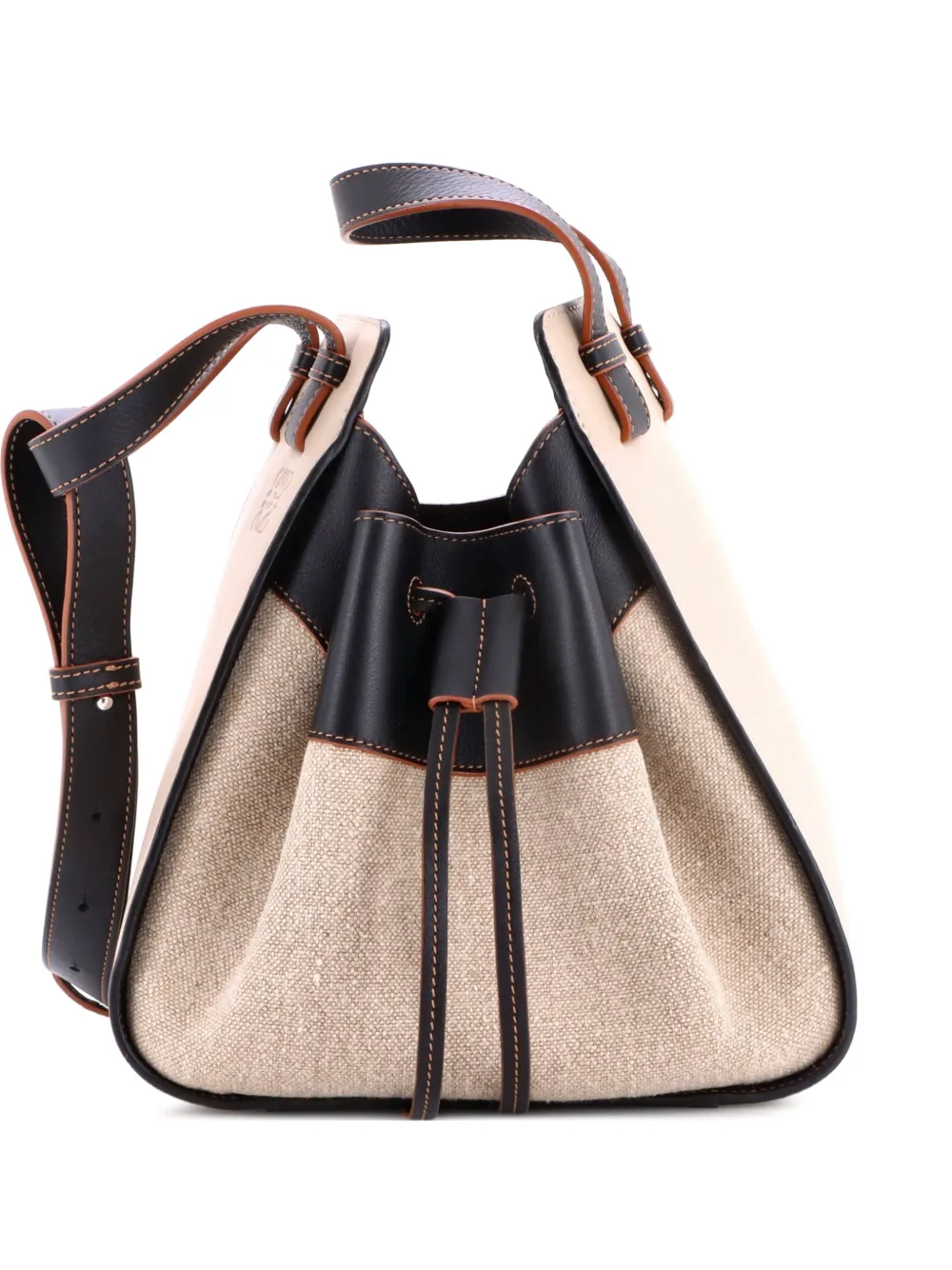 Loewe Pre-Owned Hammock Bag Leather and Canvas Small shoulder bag - Toni neutri
