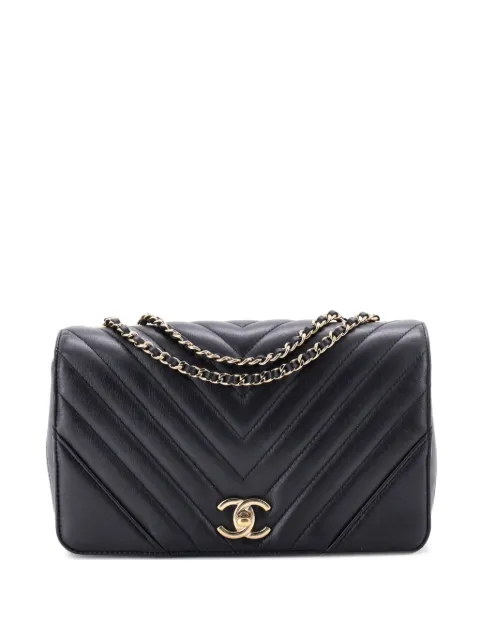 CHANEL Pre-Owned Statement Flap Bag Chevron Calfskin Small shoulder bag