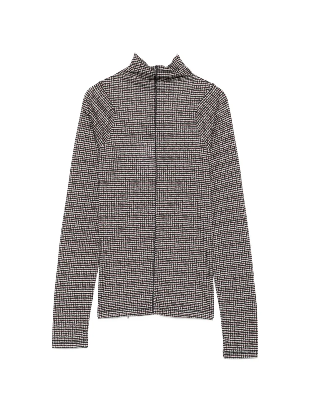 rag & bone Top met pied-de-poule print en col Beige