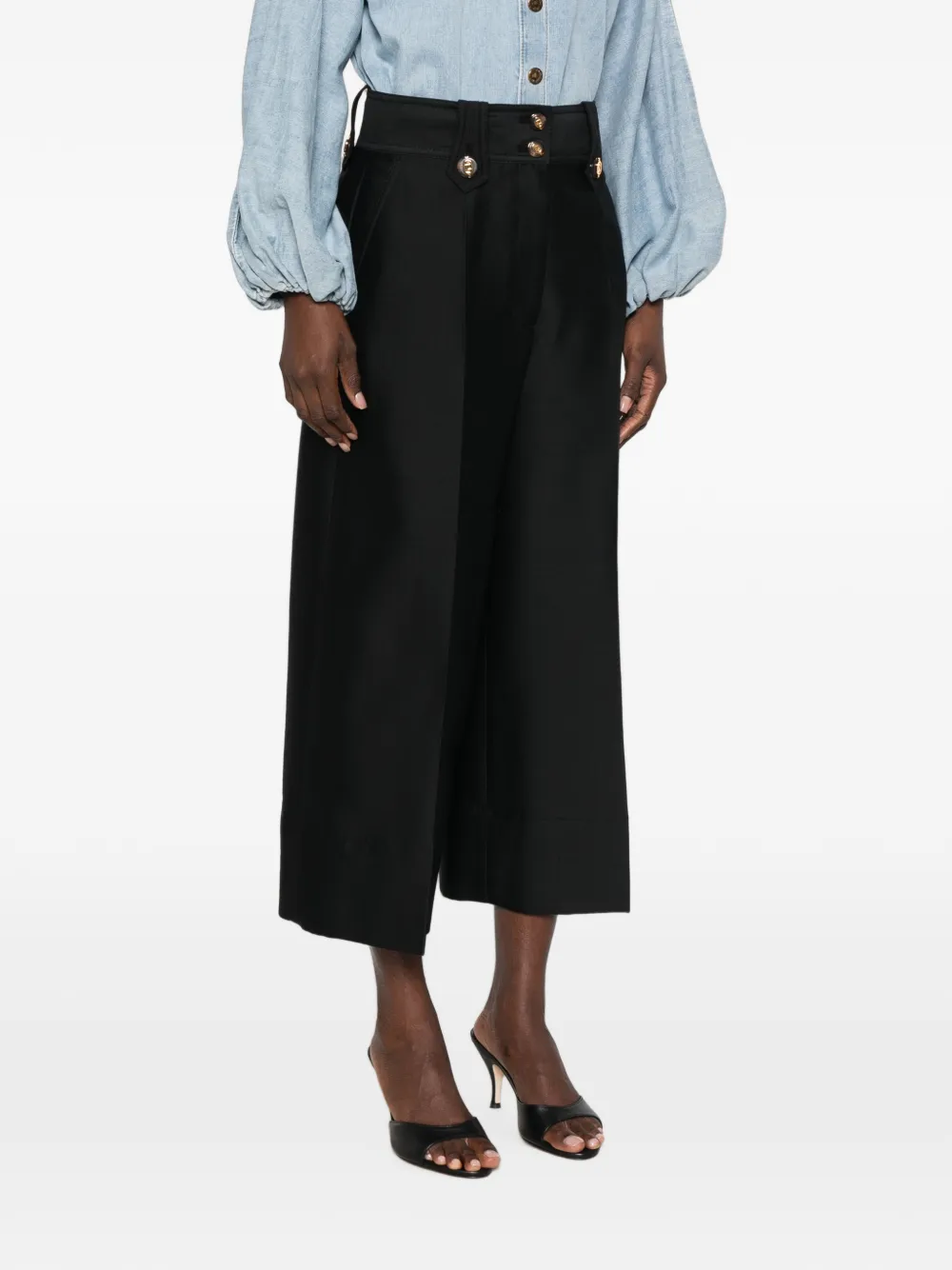 ZIMMERMANN Valiant Culotte cropped broek Zwart