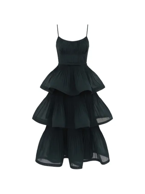 ZIMMERMANN vestido midi con detalle de pliegues
