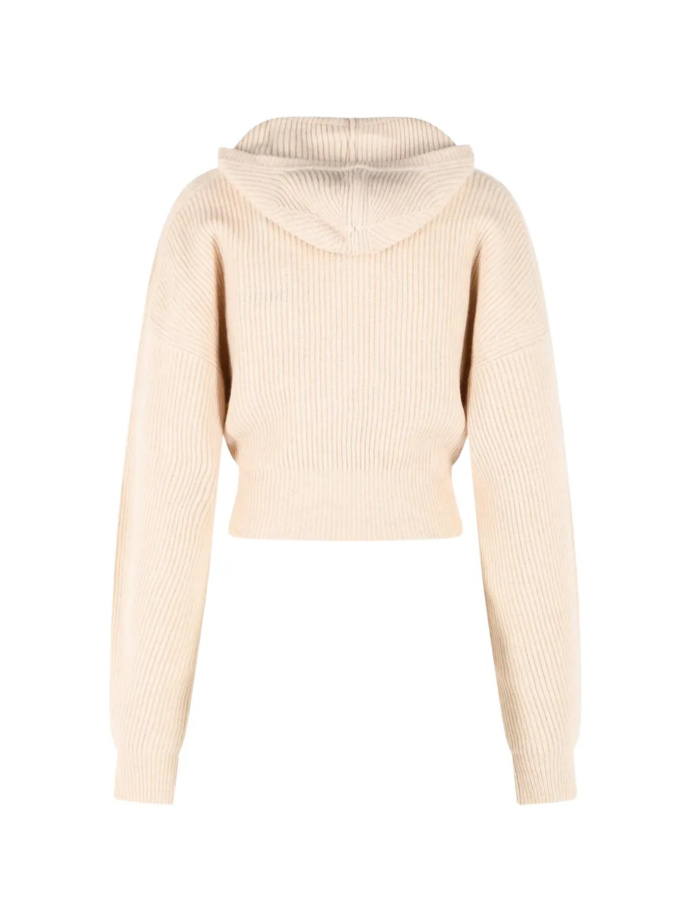 Sportmax Ribgebreid vest met capuchon Beige