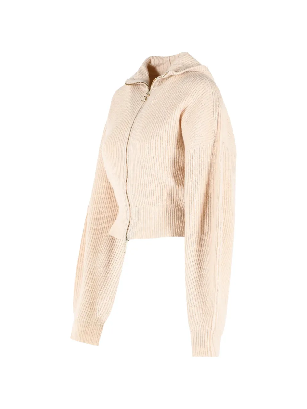 Sportmax Ribgebreid vest met capuchon Beige