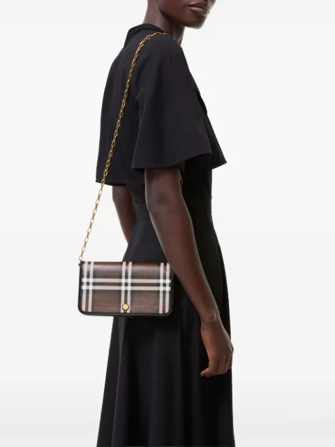 Burberry cartera a cuadros con cadena