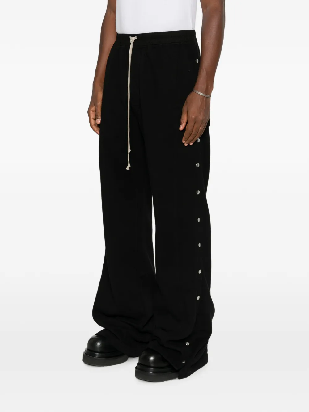 Rick Owens DRKSHDW Wide Pusher trainingsbroek met drukknoop Zwart