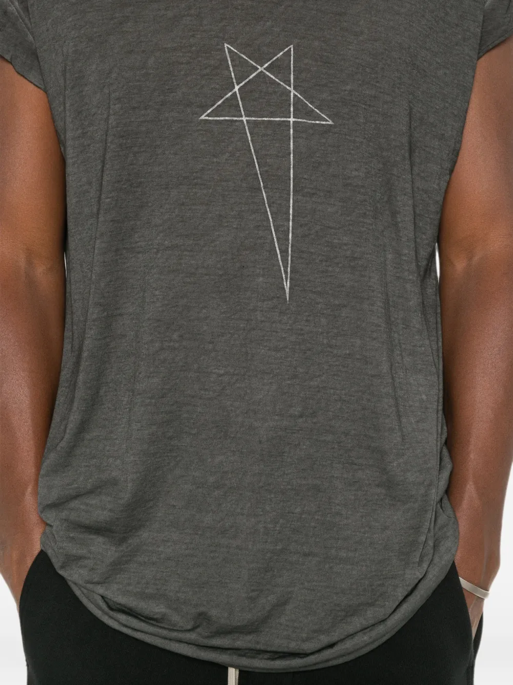 Rick Owens DRKSHDW Tower Rick Jumbo SL T katoenen gaasjersey T-shirt met vervaagd effect Zwart