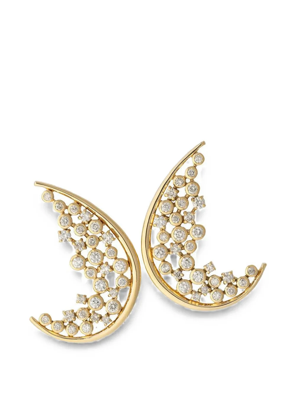 DENISE CASSOU crescent-shaped diamond earrings - Gold