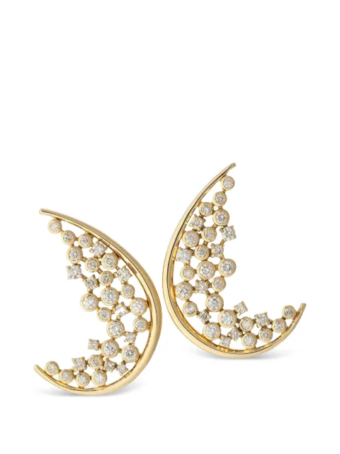DENISE CASSOU crescent-shaped diamond earrings