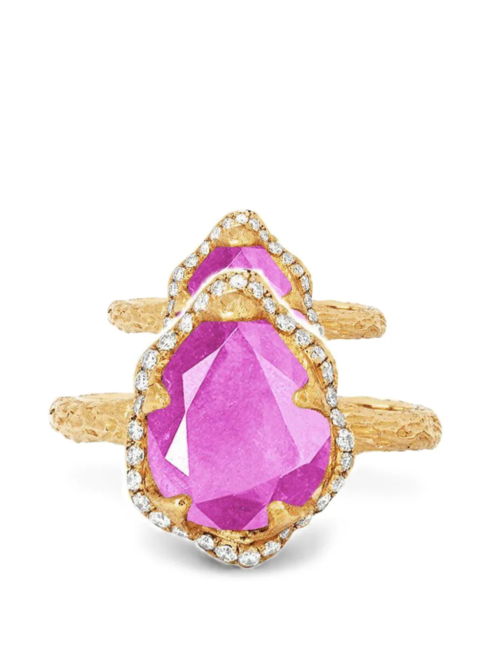 Logan Hollowell Baby Queen pink sapphire and diamond ring - Gold