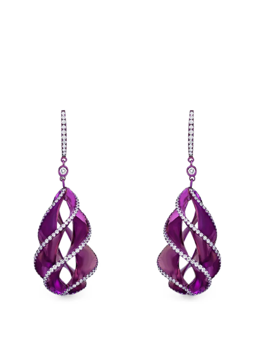 SABOO FINE JEWELS Elemento diamond twisted earrings - Violett