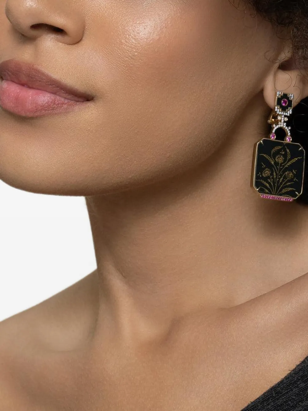 SILVIA FURMANOVICH embellished ruby earrings - Gold