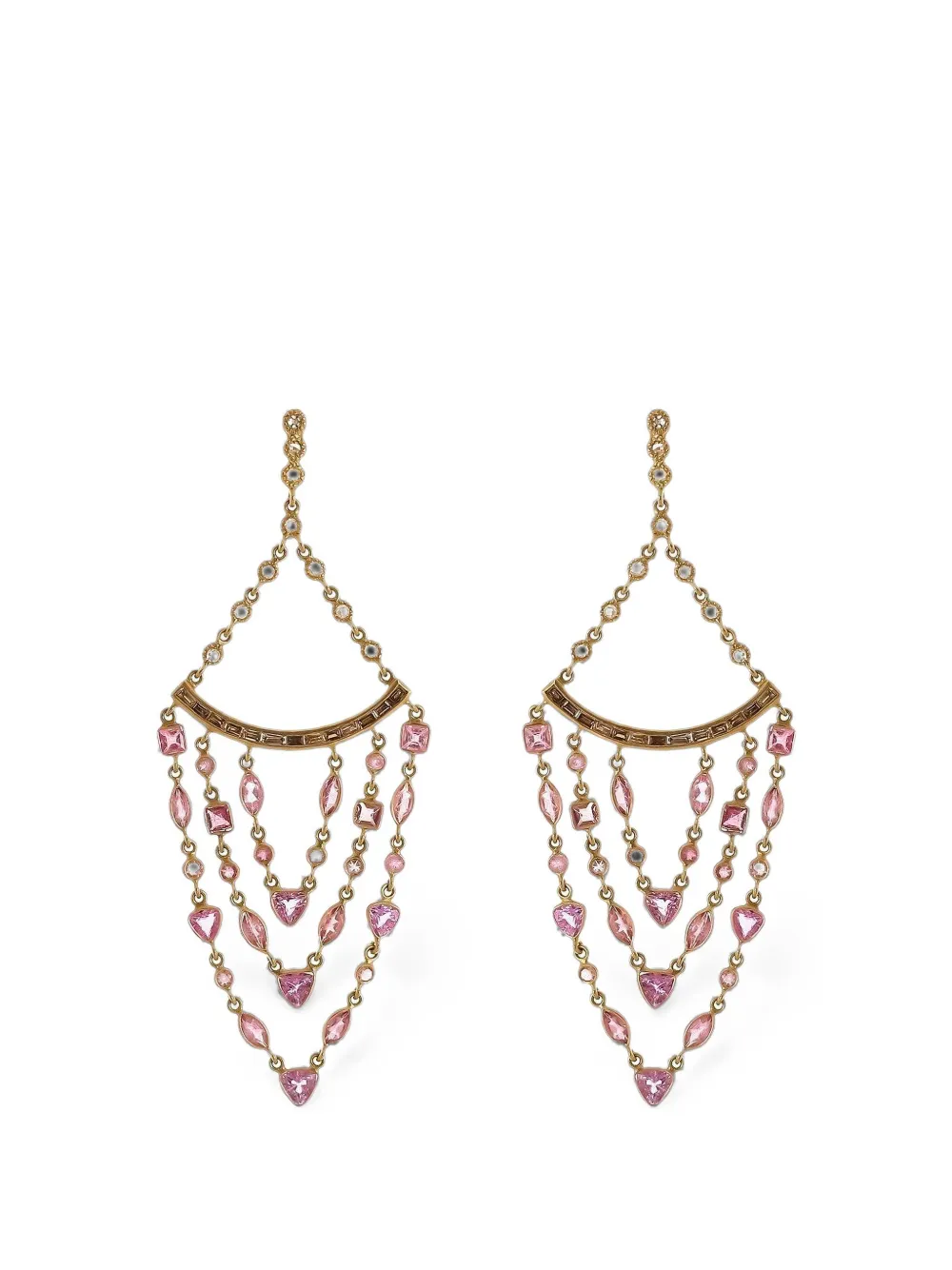 COOMI Affinity pink sapphire and diamond earrings - Gold