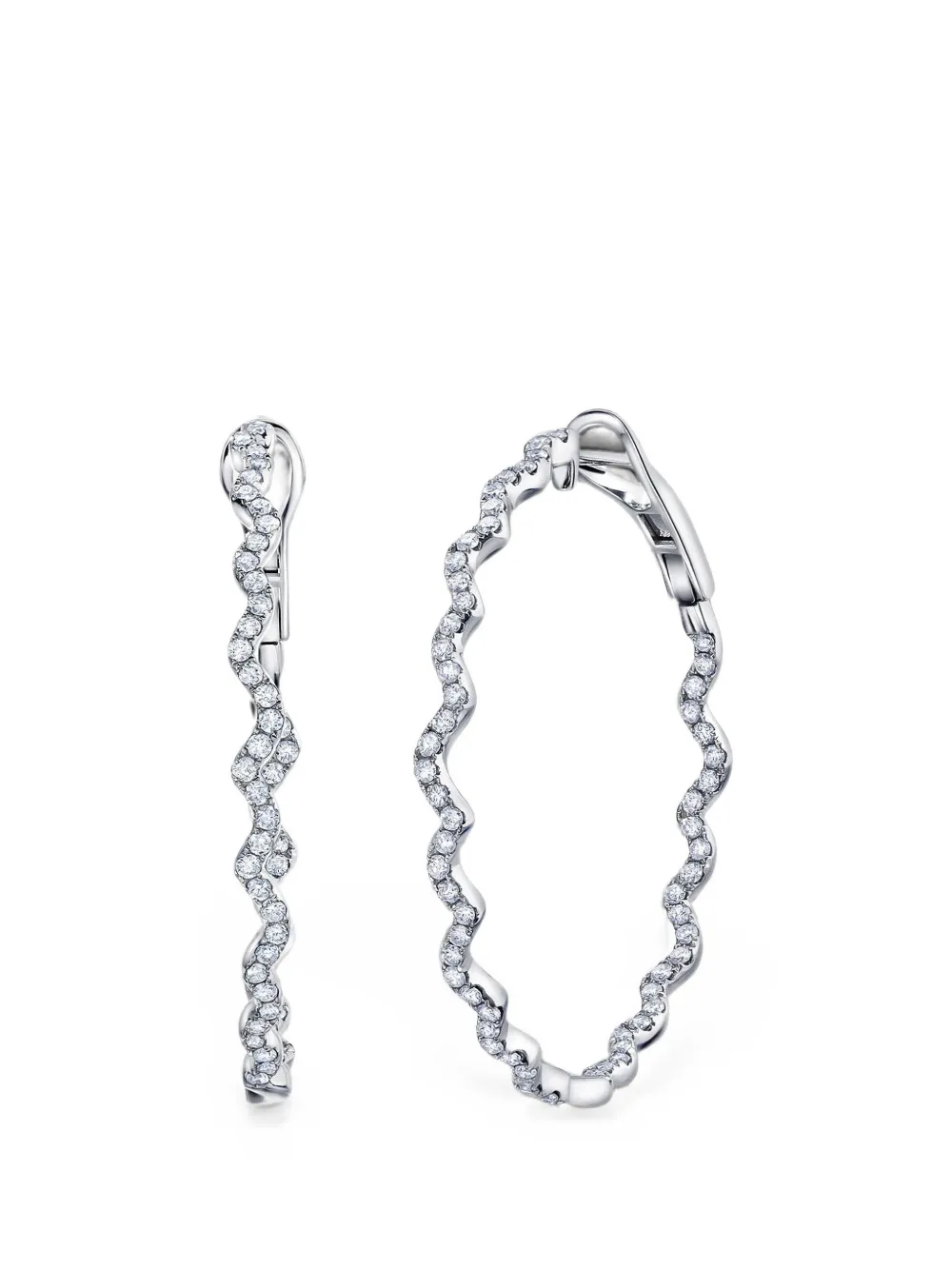 graziela Rio diamond hoop earrings - Silber