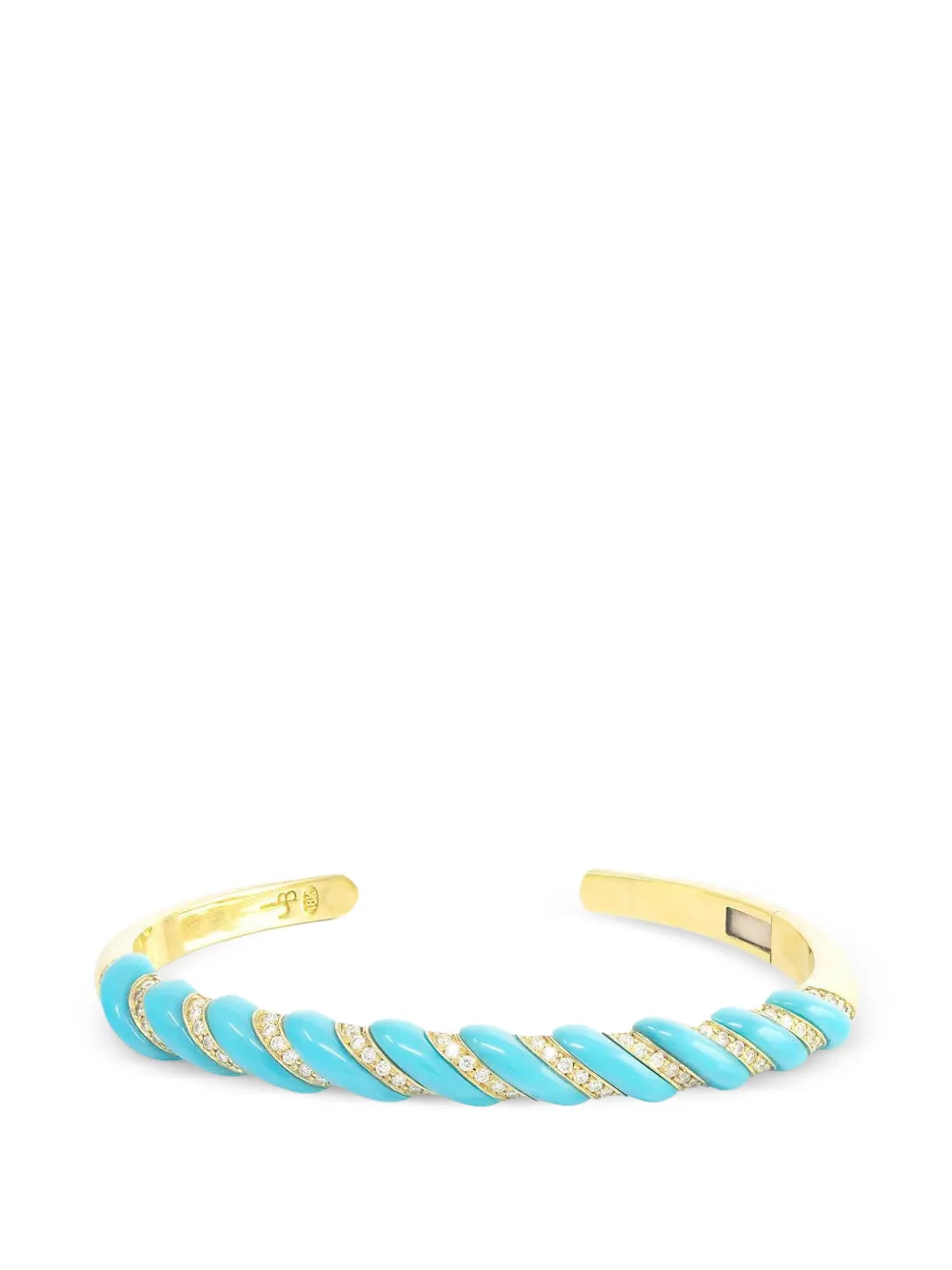 Jenna Blake 70s stone and diamond bangle bracelet