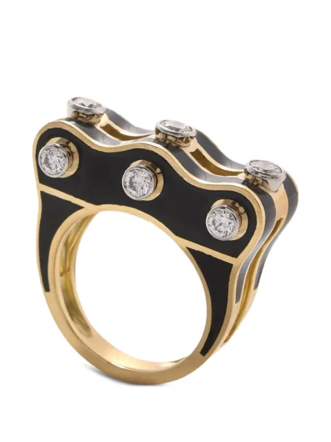 David Webb Wave Studlette diamond ring
