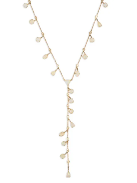 Jacquie Aiche opal and diamond shaker y necklace