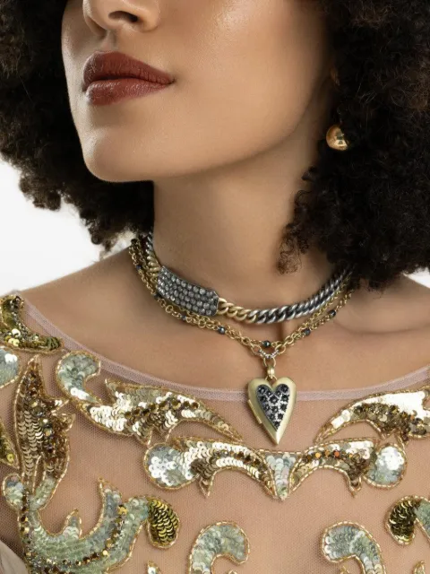 Sylva & Cie hematite beaded necklace