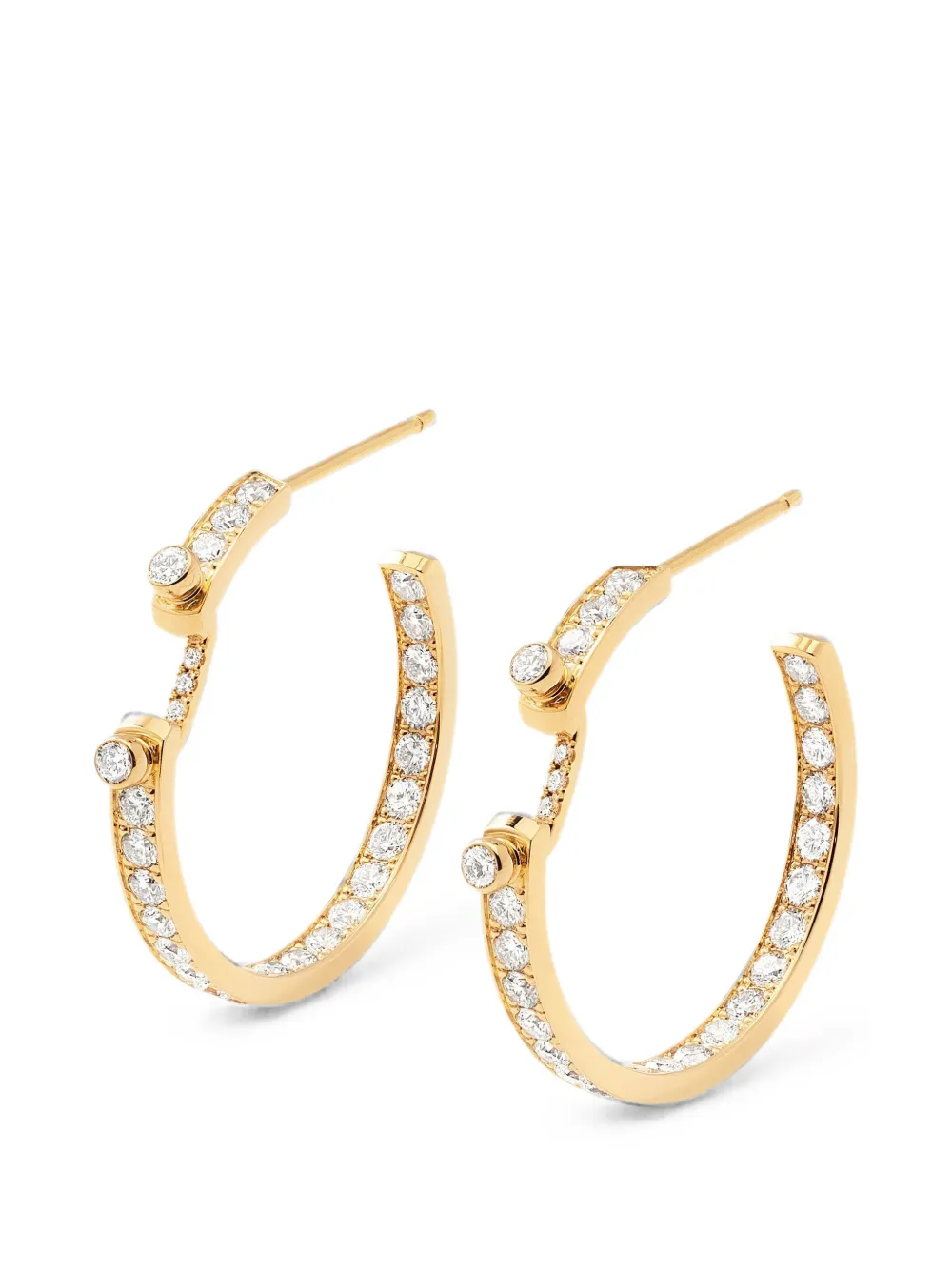 Nouvel Heritage Eternity Tuxedo Mood diamond hoop earrings - Gold