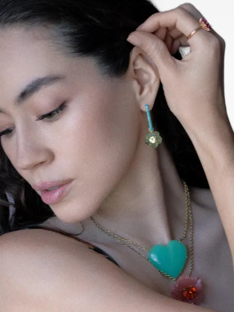 Irene Neuwirth peridot and chrysoberyl flower earrings