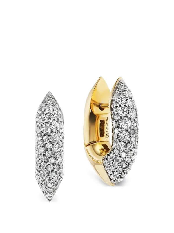 Uniform Object Shard Huggies Earrings in Gold