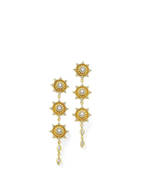 BUDDHA MAMA diamond triple sun drop earrings