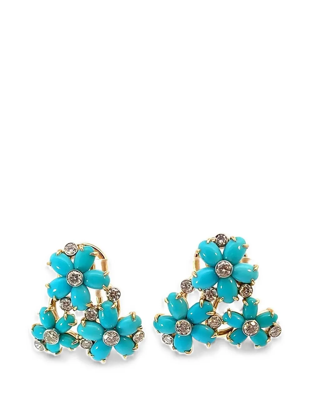 ALETTO BROTHERS Petaluna turquoise and diamond earrings - Gold