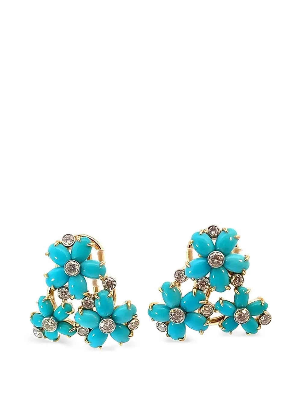 ALETTO BROTHERS Petaluna turquoise and diamond earrings - Oro