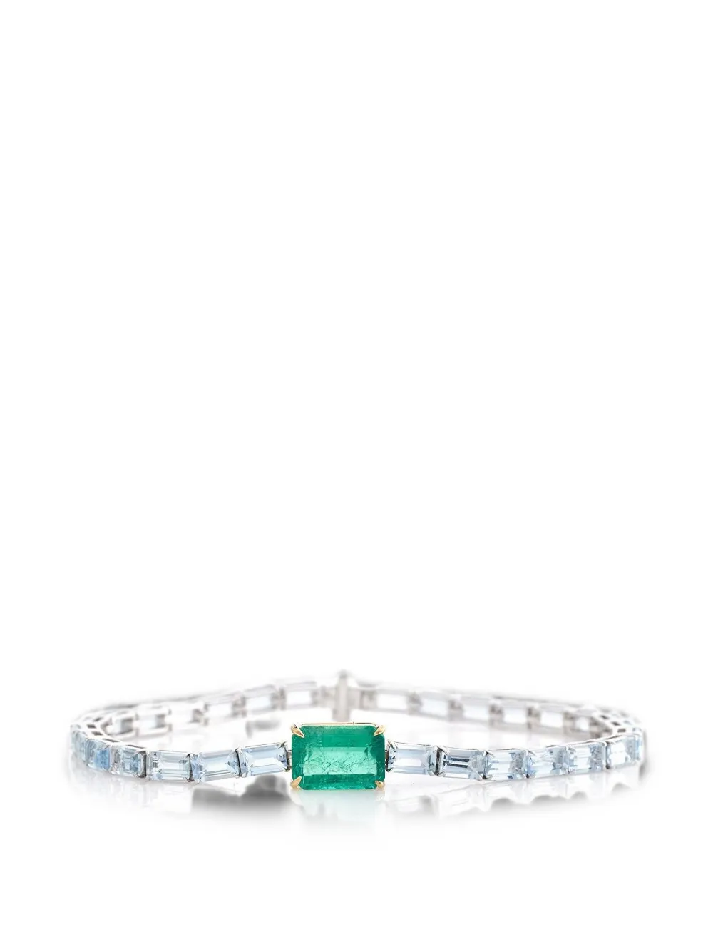 YI Collection Demeter emerald and aquamarine bracelet - Silber
